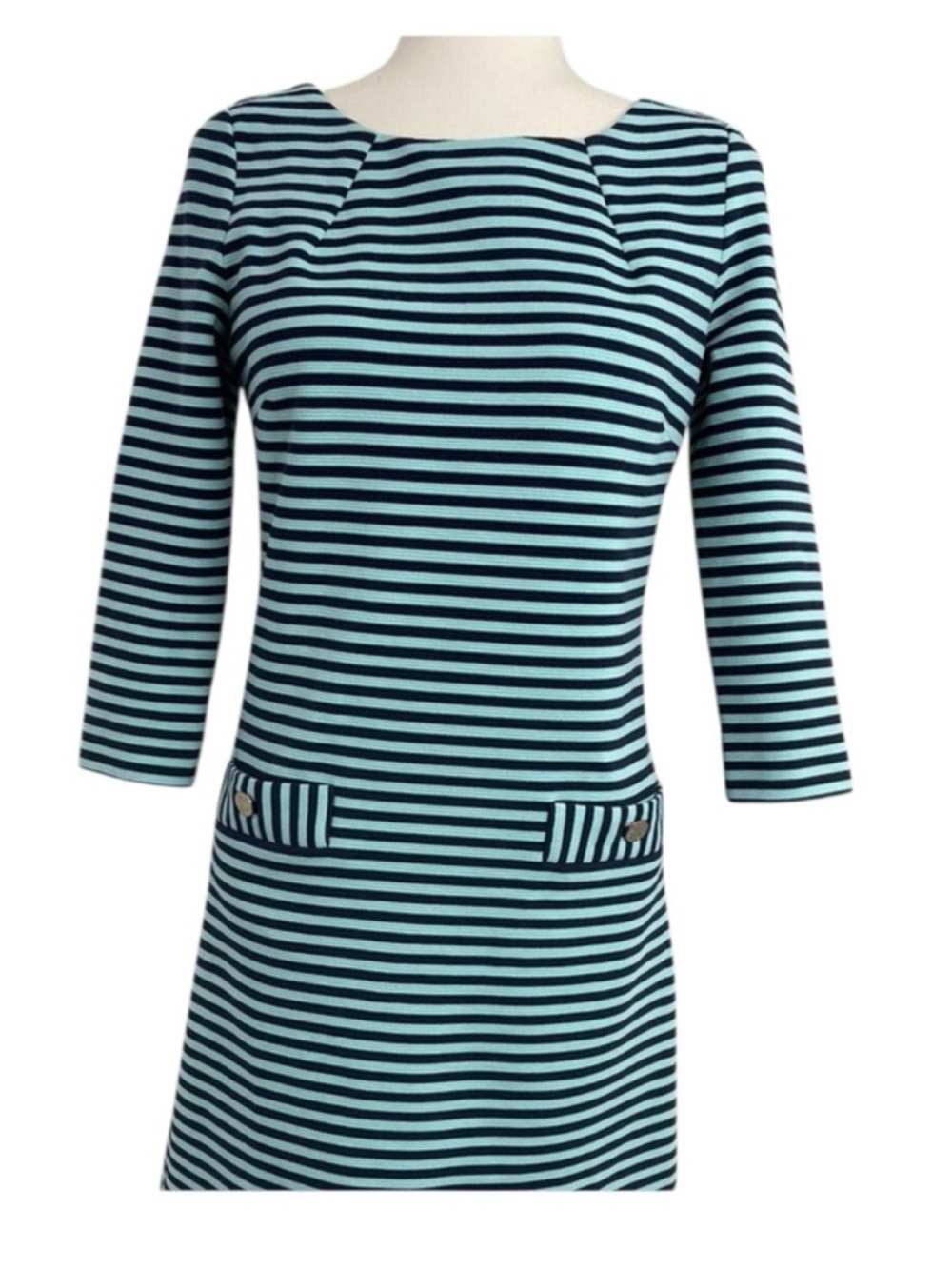NWOT Lilly Pulitzer Striped Charlene Sheath Mini Dress Tropez Blue Size Small